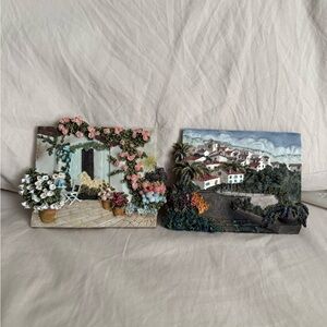 Vintage Set of 2 3D Plaques